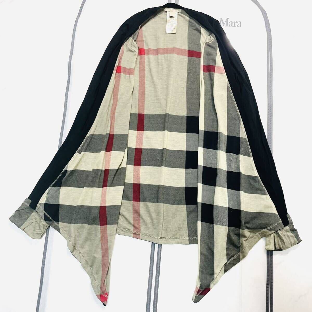 超美品★近年BURBERRY★春夏の羽織り★日除けや冷房対策に★メガチェックカーディガン ノバチェック バーバリー FREE 大きいサイズ _画像1