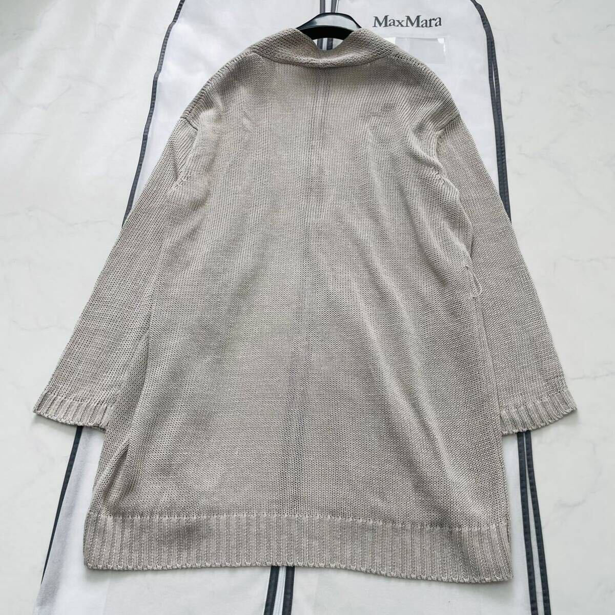 極美品★MaxMara★日除け冷房対策★さらさらサマーリネンカーディガン★ゆったり大きいサイズL★羽織り マックスマーラ 春夏 コート ベルト_画像9