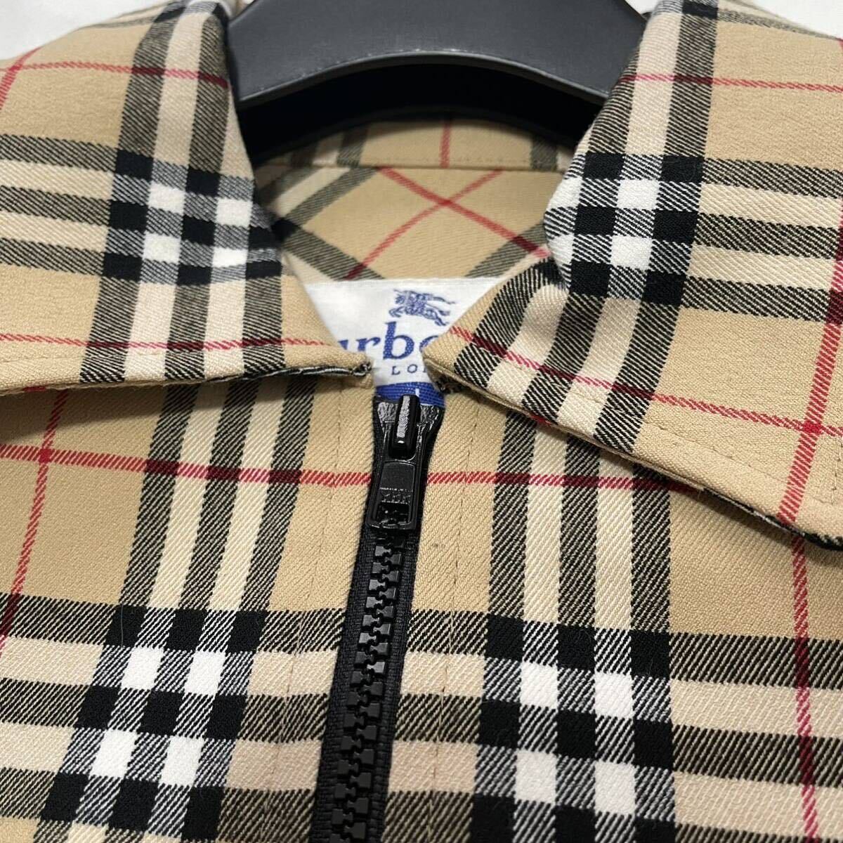 美品★BURBERRY★春～初夏の羽織り★デニムジャケットコート 総ノバチェック ショートブルゾン シャツカーディガン 38M バーバリーロンドン_画像3