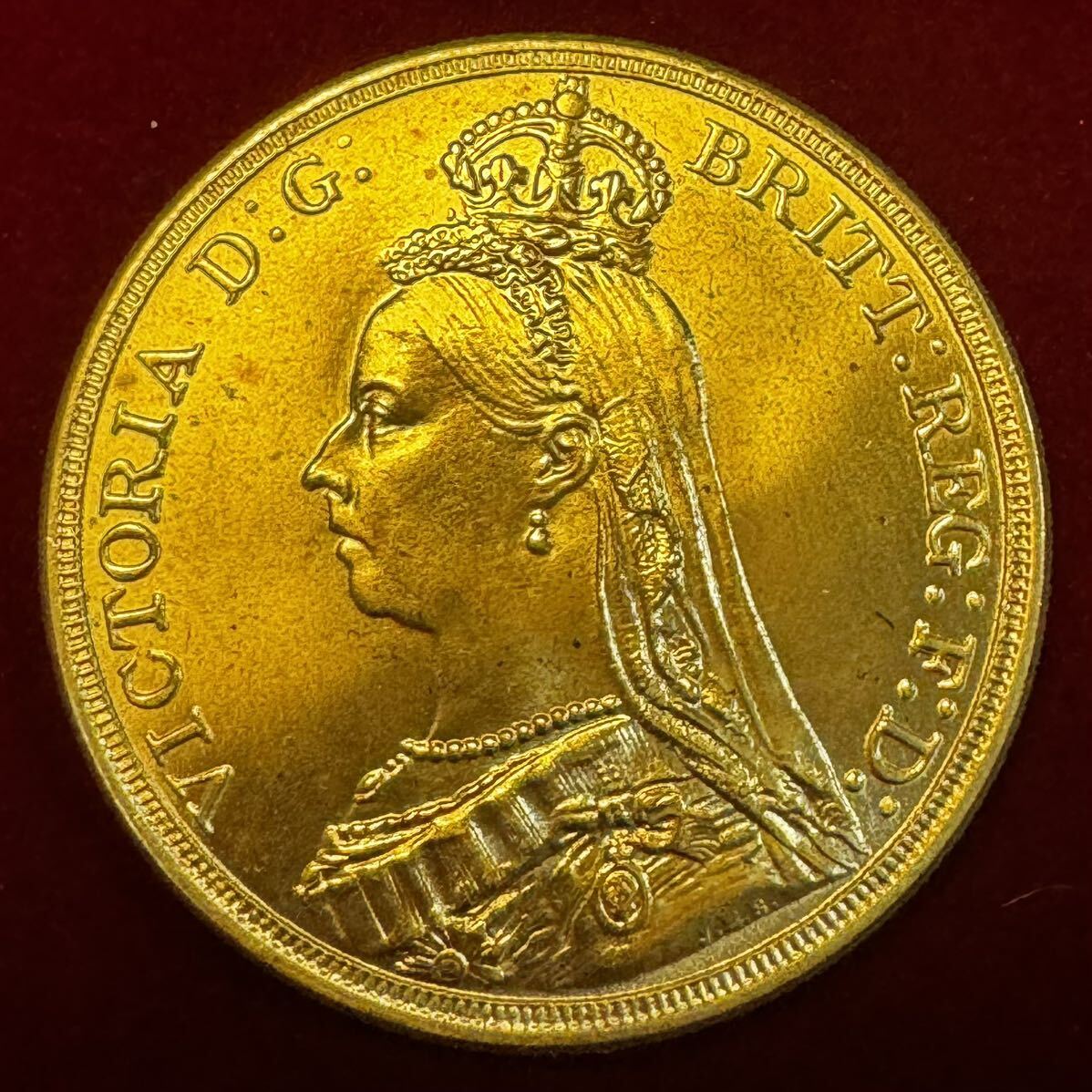 イギリス 硬貨 古銭 ヴィクトリア女王 1888年 イギリス領オーストラリア 聖ジョージ 竜殺し ナイト ドラゴン コイン 金貨 外国古銭 の画像1