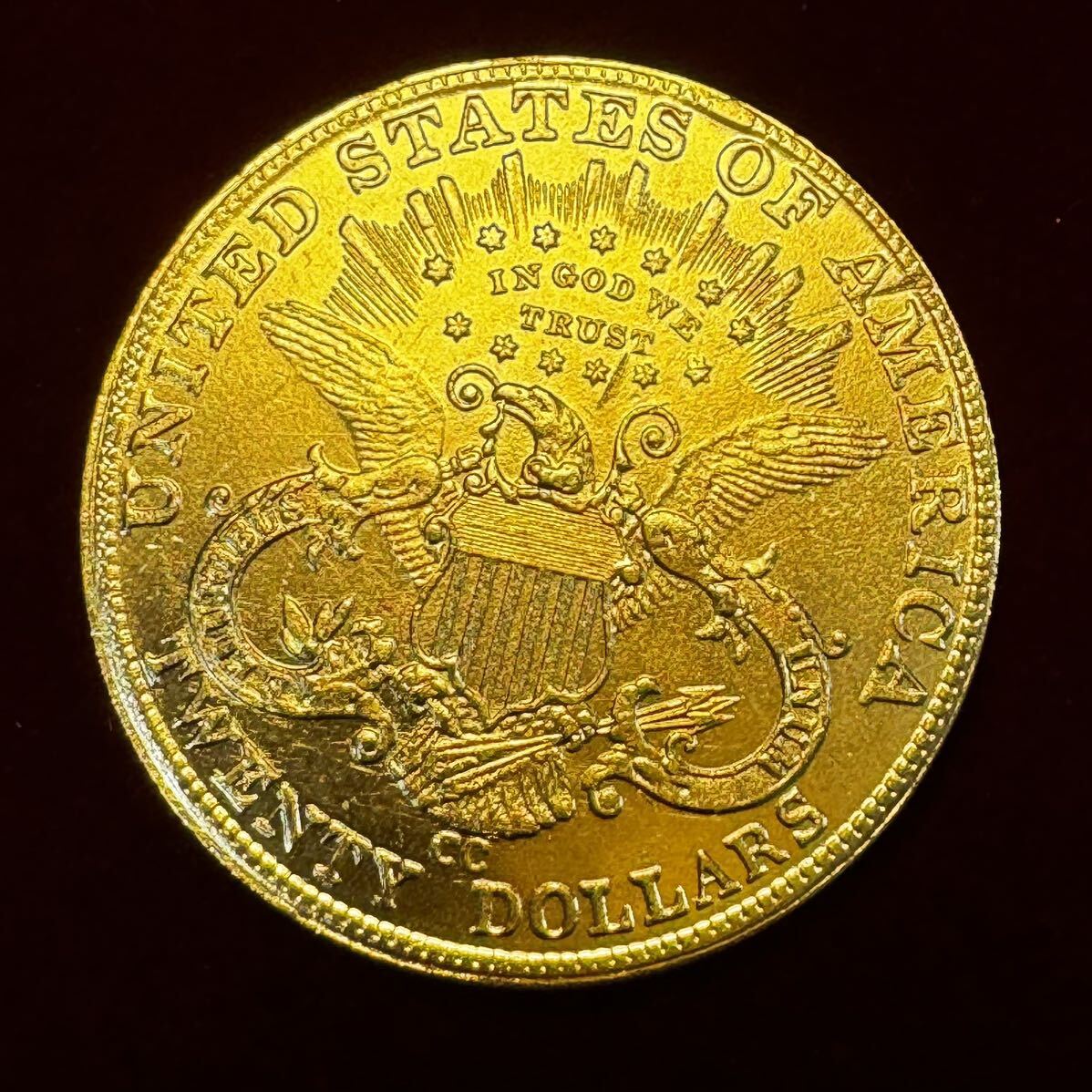 アメリカ 硬貨 古銭 自由の女神 1885年 ハクトウワシ 13の星 独立十三州 盾 オリーブの枝 コイン 金貨 外国古銭 海外硬貨 _画像2