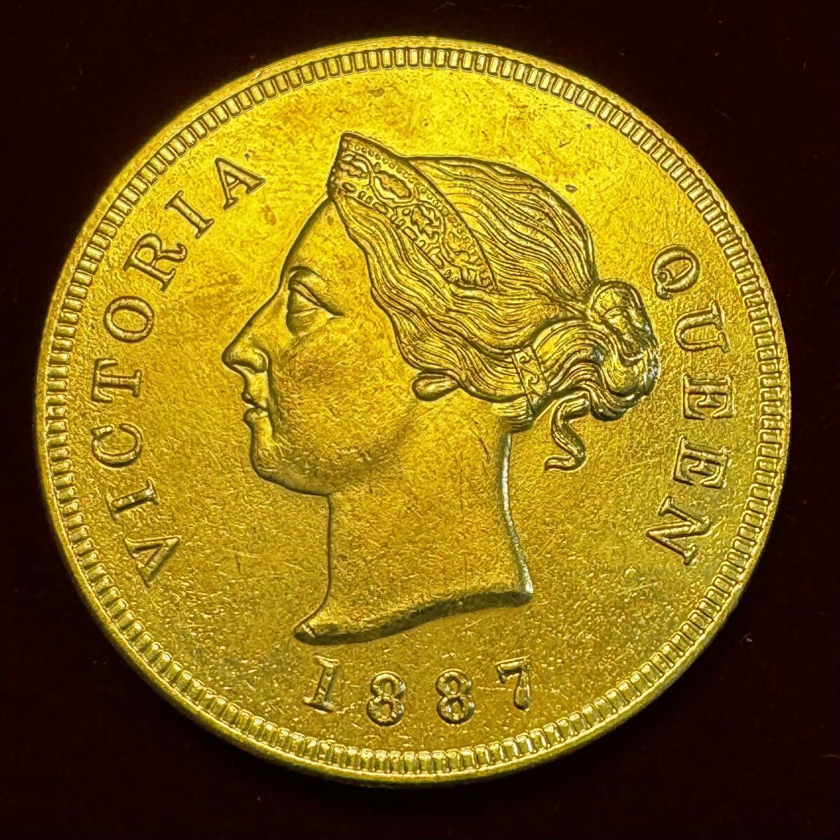 キプロス ヴィクトリア女王 硬貨 古銭 1887年 イギリス海外領土 1/2ピアストル コイン 金貨 外国古銭 海外硬貨の画像1