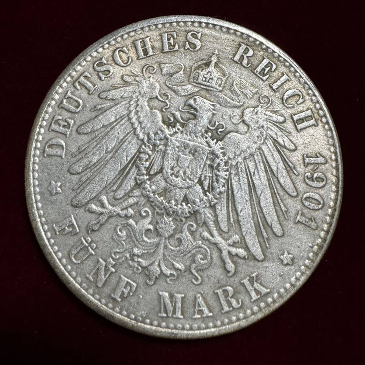 ドイツ 硬貨 古銭 プロイセン王国 1901年 フリードリヒ1世 ウィリアム2世 プロイセン王国建国200周年 カンムリワシ 記念幣 コイン 銀貨 の画像1