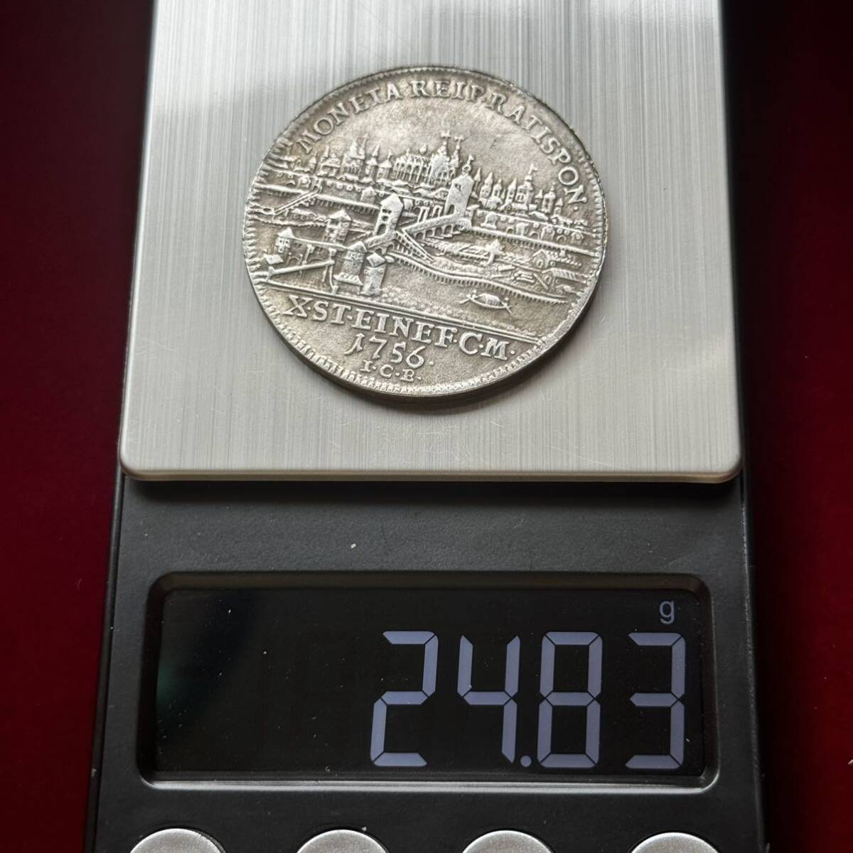 ドイツ 硬貨 古銭 レーゲンスブルク 1756年 フランシス1世 自由都市 フランシス 街 コイン 銀貨 外国古銭 海外硬貨 の画像6