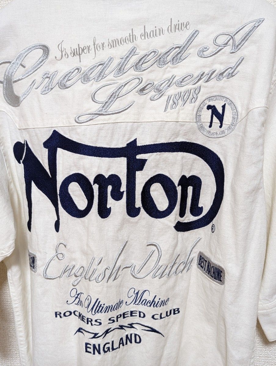 Norton未使用　麻綿シャツ ホワイト