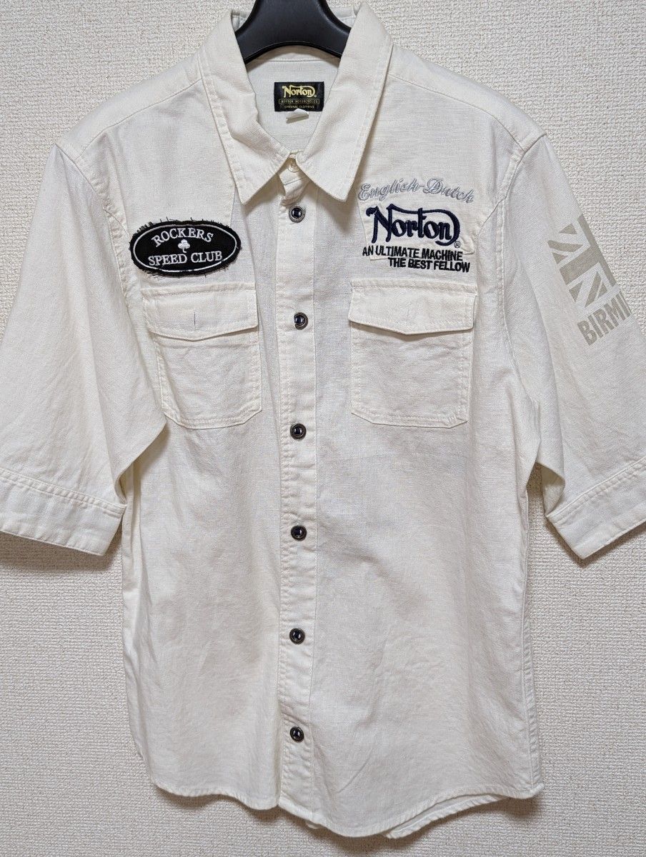 Norton未使用　麻綿シャツ ホワイト