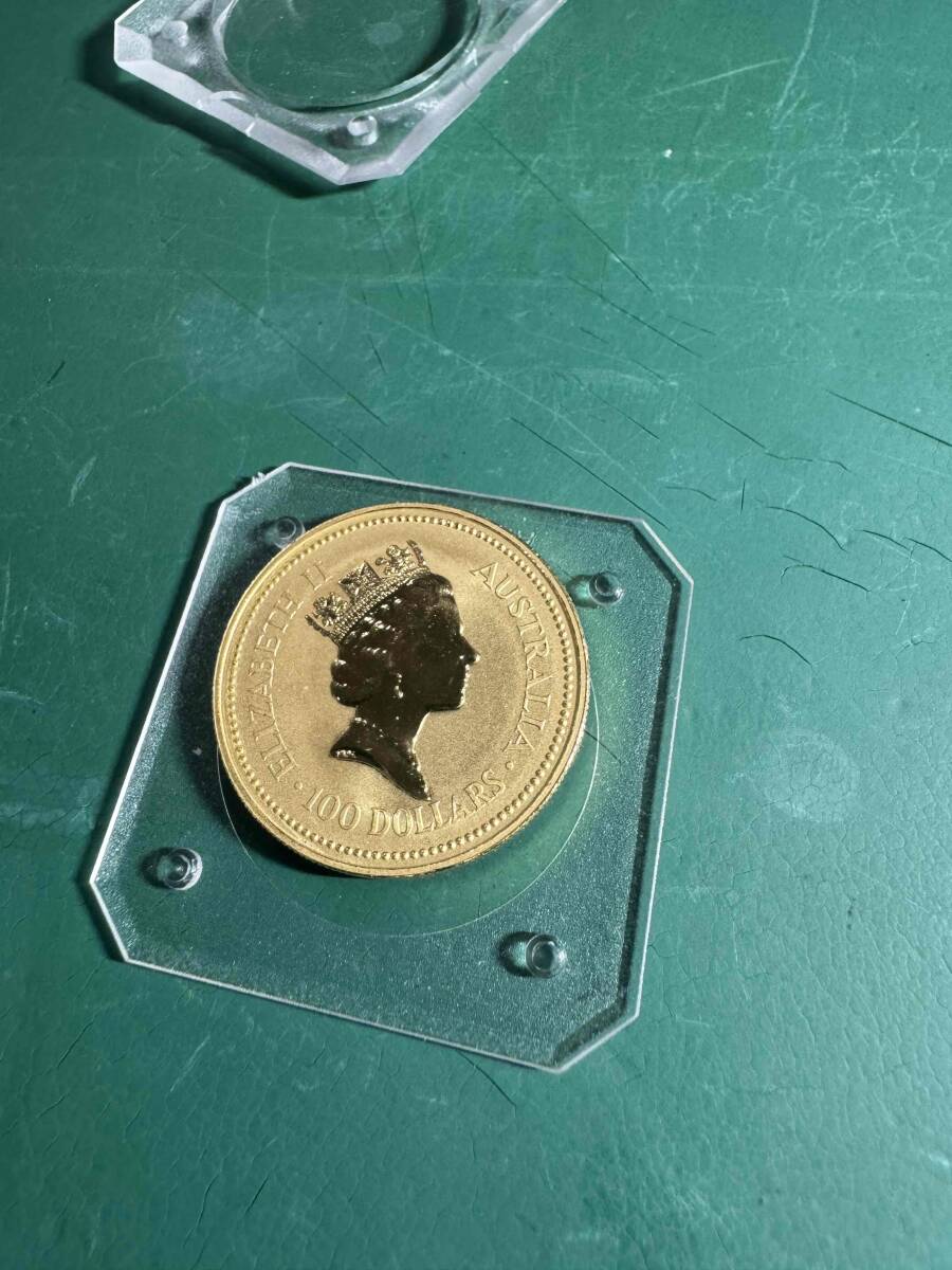 K24IG Australia kangaroo gold coin 1oz 1990 case attaching 