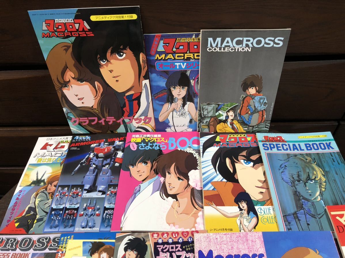 0404-1 超時空要塞 マクロス MACROSS アニメ雑誌 付録 ポスター 冊子 まとめ売り 当時物 長期保管 希少品 アニメディア Animage マイアニメの画像2