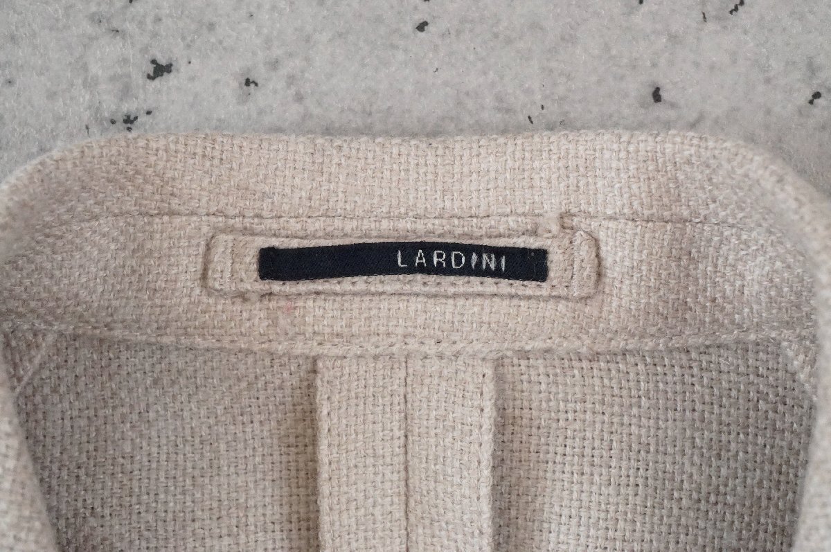 【春夏モデル】 【純正ハンガー付き】 LARDINI ラルディーニ JK.1238 JU903AQ 3B リネン/ウール ジャケット ベージュ系 本切羽 サイズ44の画像6