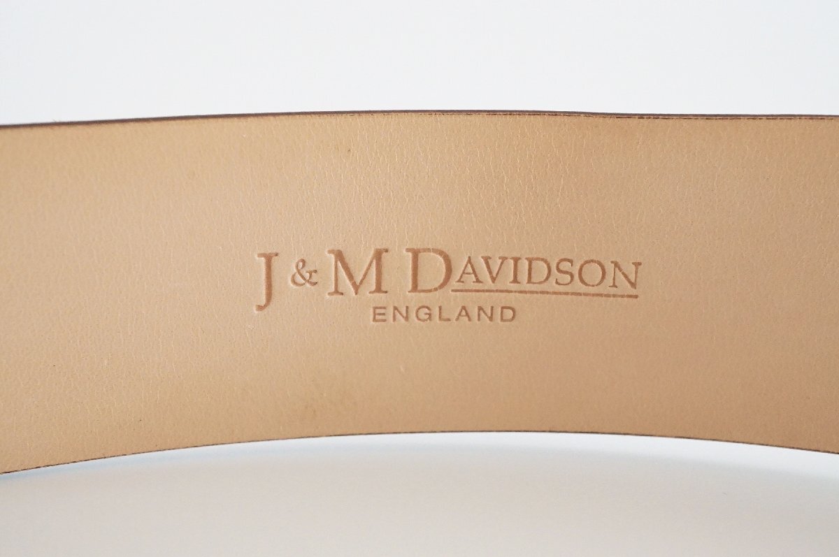 J&M DAVIDSON ジェイアンドエムデヴィッドソン スエード ベルト ブラウン/ゴールド サイズ34/85の画像6