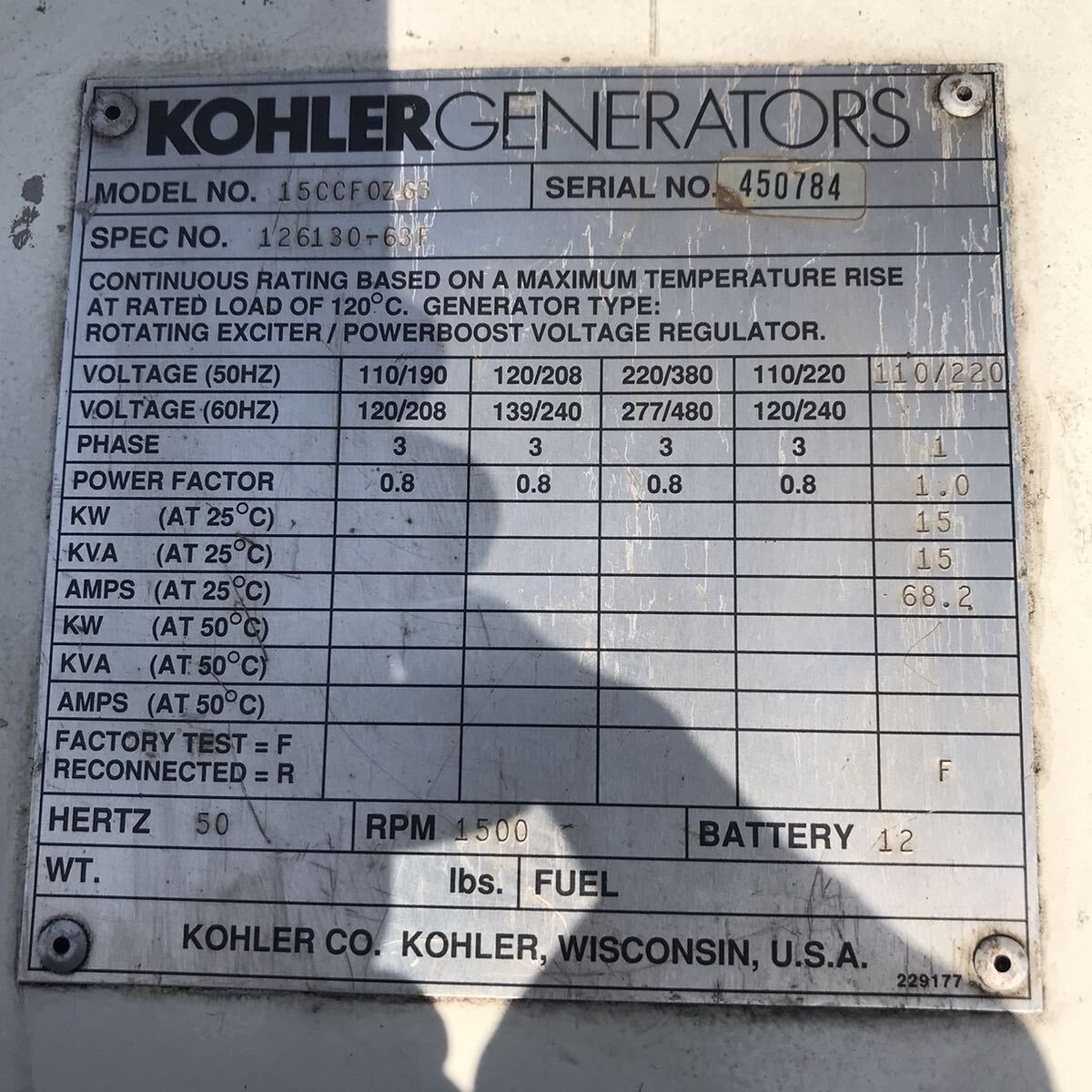 Yahoo!オークション - ①KOHLER コーラー マリン発電機 モデル Yahoo!オークション - ①KOHLER コーラー マリン発電機 モデル