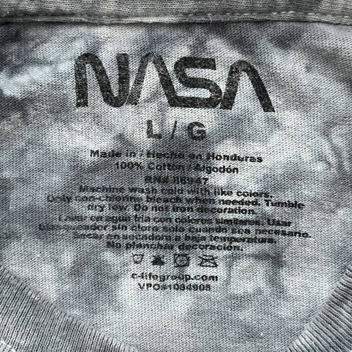 半袖Tシャツ NASA ナサ 宇宙飛行士 プリント タイダイ柄 Lサイズ US古着 送料込の画像6