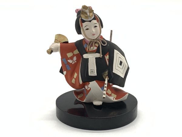 【古玩具】土人形 博多人形 玉屋 『女暫』 12cm  コレクター放出/伝統工芸品/郷土玩具/縁起もの 定形外可 O0305Dの画像1