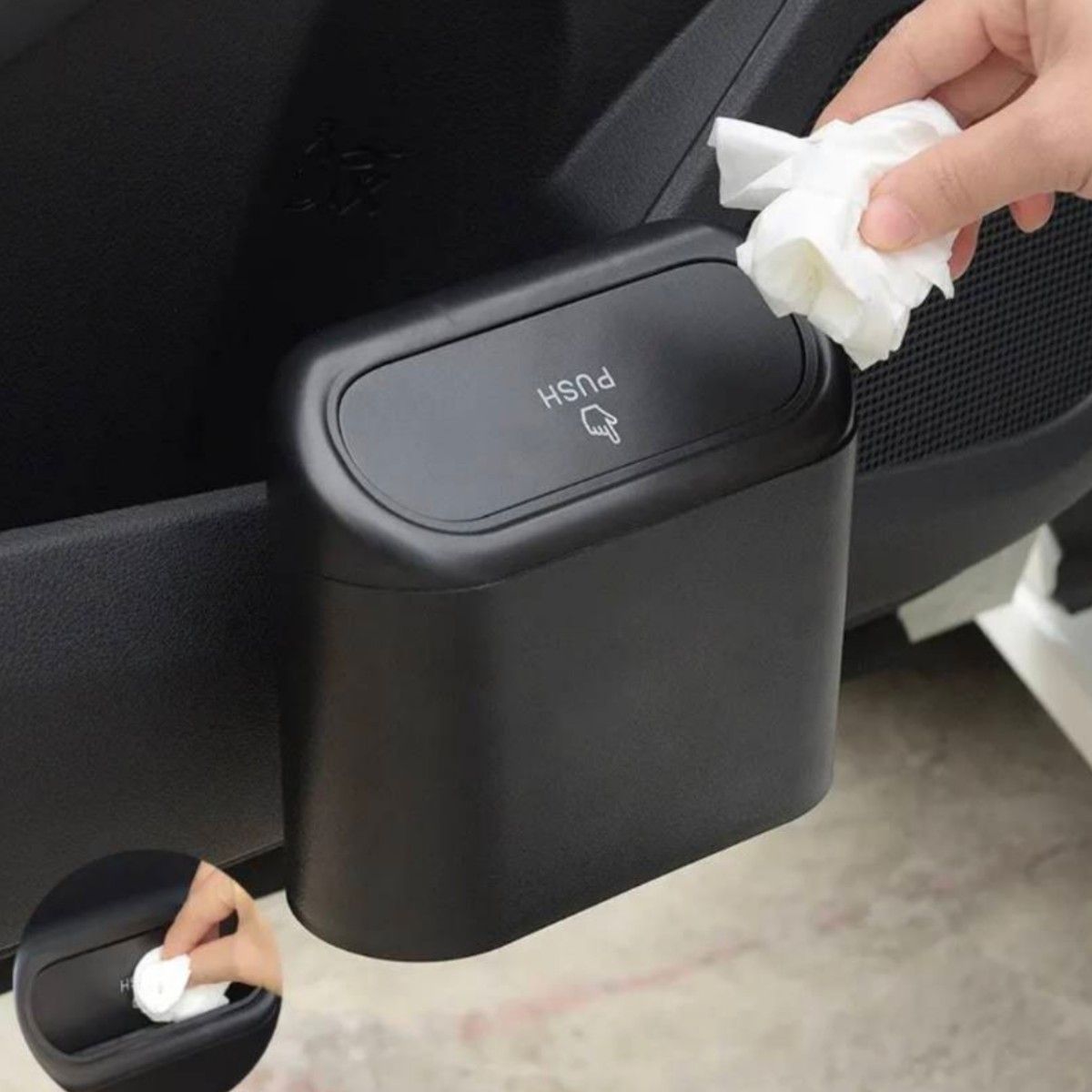 自動車　ゴミ箱　室内　プラスチック資源分別　送料無料　新品　ブラック 車 車載 収納 車用ゴミ箱