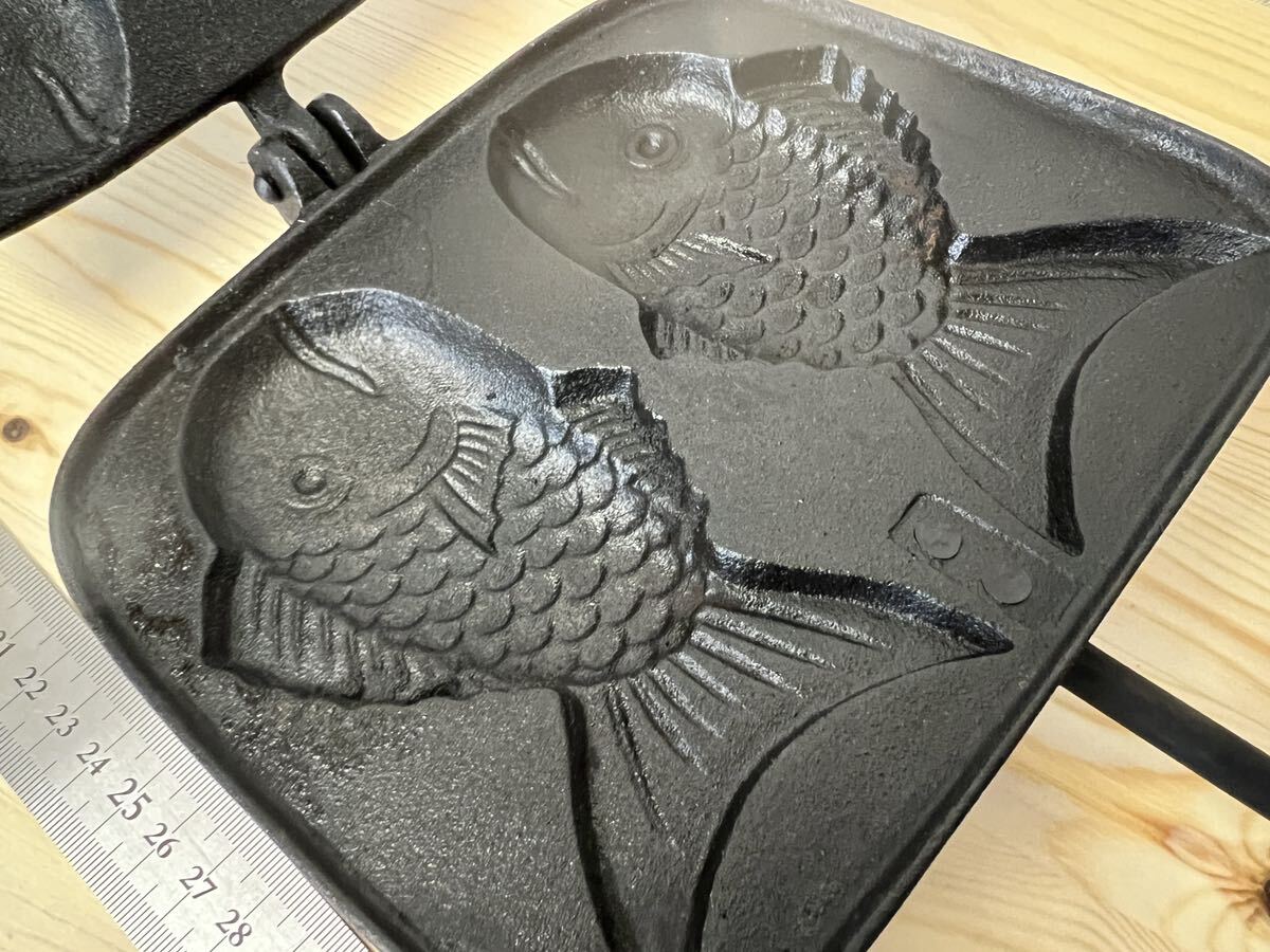  taiyaki vessel cookware cast iron made authentic style natural sea bream roasting used camp etc. 