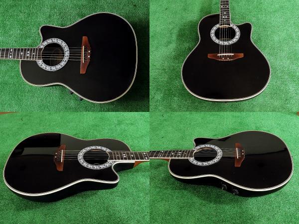即決 Ovation エレアコギター 軽量オベーション製エレクトリックアコースティックギターCelebrity CC57 真黒ブラック アコギハードケース付の画像4