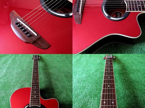 即決 YAMAHA APX500Ⅱ 軽量エレアコギター 良音チューナー搭載ヤマハ製エレクトリックアコースティックギター 赤色 新品アコギ用ケース付属_画像6