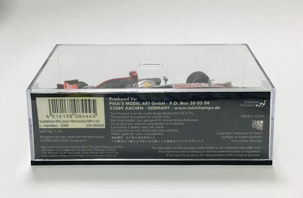 ○ MA109 PMA ミニチャンプス 1/43 マクラーレン メルセデス MP4-23 L.ハミルトン Vodafone MCLAREN Mercedes 2008の画像4