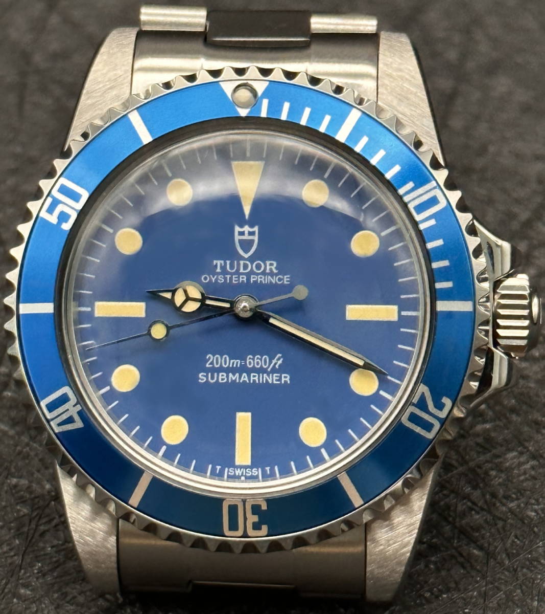 TUDOR ヴィンテージカスタム Ref.79090 青サブマリーナベース OH済 TUDOR専用ブレス/5連ジュビリー付 精度良好！！の画像3