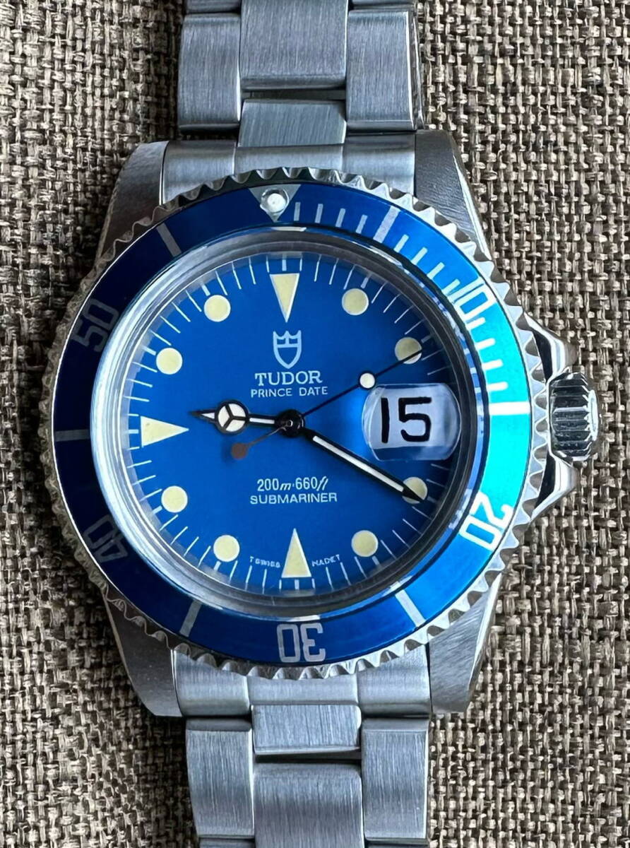 TUDOR ヴィンテージカスタム Ref.79090 青サブマリーナ OH済 TUDOR専用ブレス 精度GOOD！！の画像5