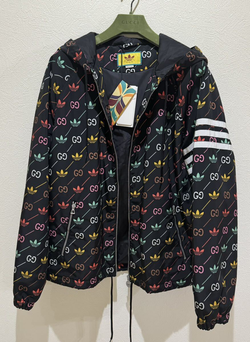 新品未使用タグ付 グッチ アディダス GUCCI adidas トレフォイルジャケット ジャケット ブルゾン アウター パーカー 50の画像1