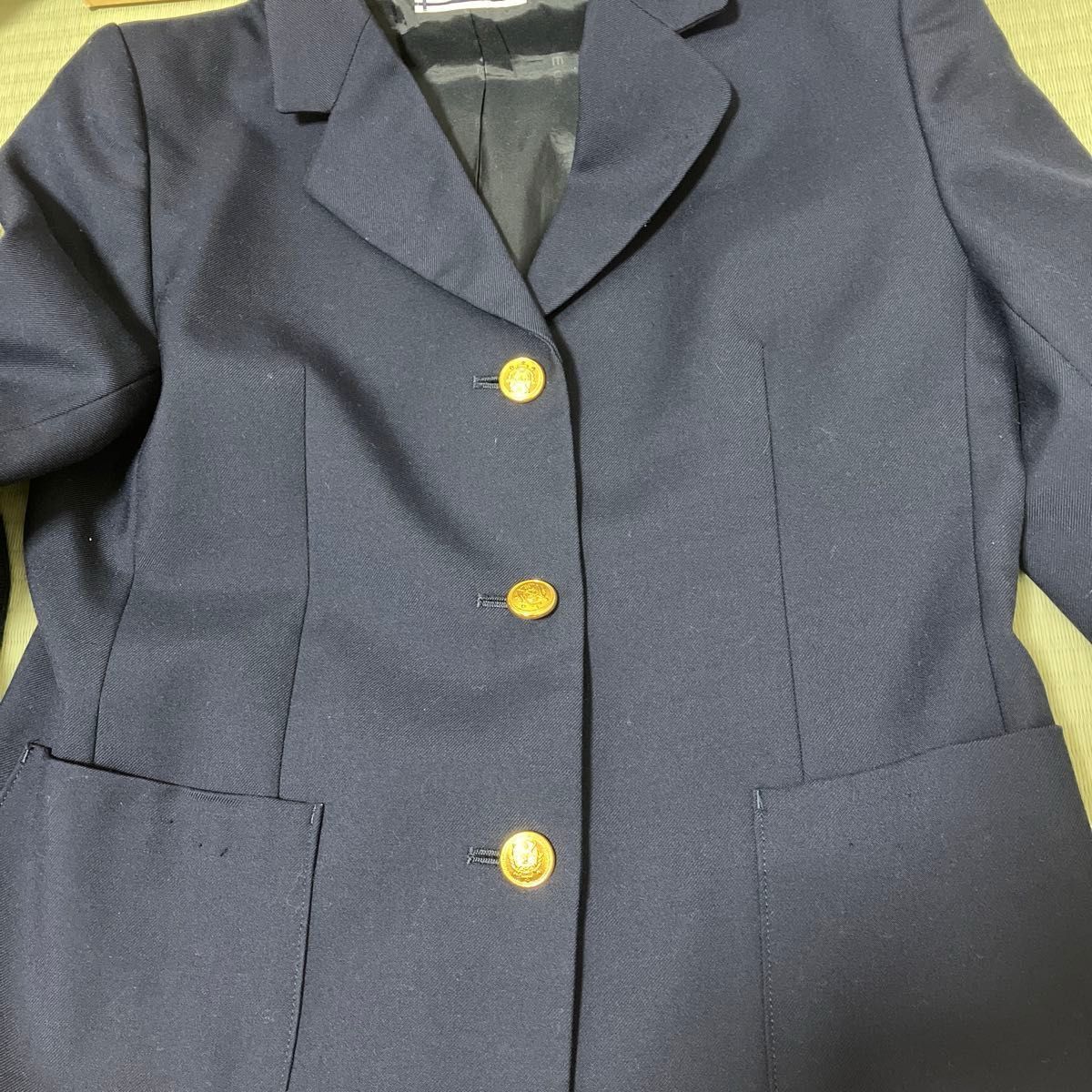 美品　オリーブデオリーブ（ワンランク上）ブレザー金ボタン テーラードジャケット 紺　制服