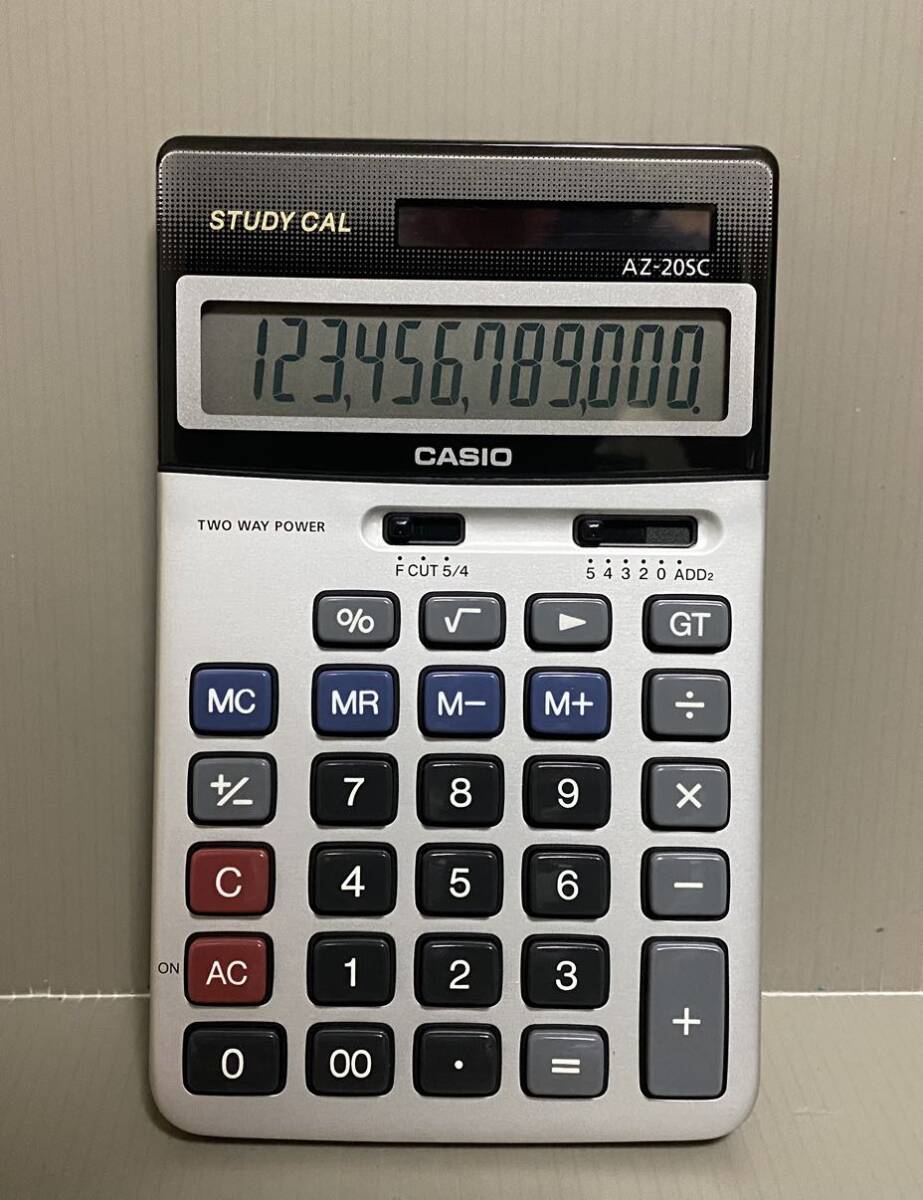 未使用 CASIO カシオ AZ-20SC STUDY CAL 電卓 電池＆ソーラー 12桁の画像1