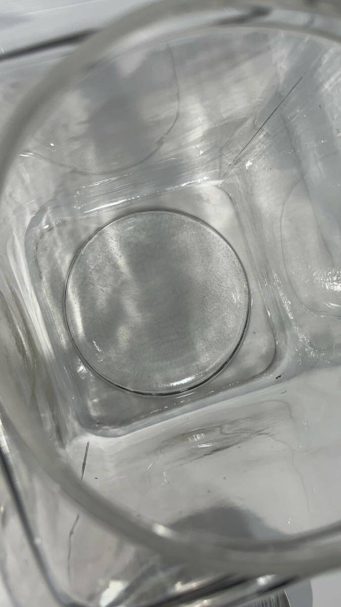 保存容器 昭和レトロ 当時物 四角ビン 気泡 ガラス瓶 アンティーク 駄菓子瓶 ガラスの瓶 A0129の画像9
