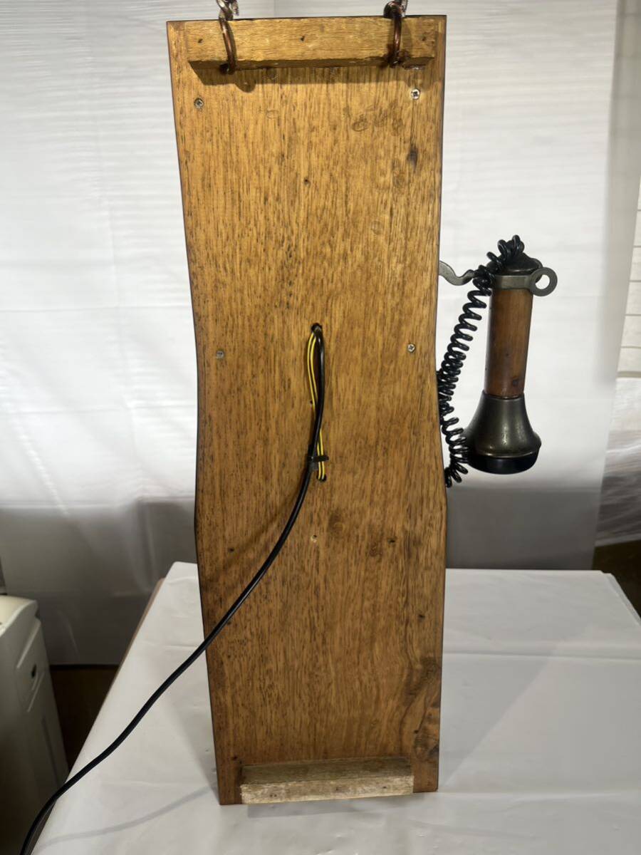 アンティーク 昭和レトロ 壁掛け電話機 クラシック電話ダイヤル式 ビンテージ インテリア 古道具 A0096の画像6