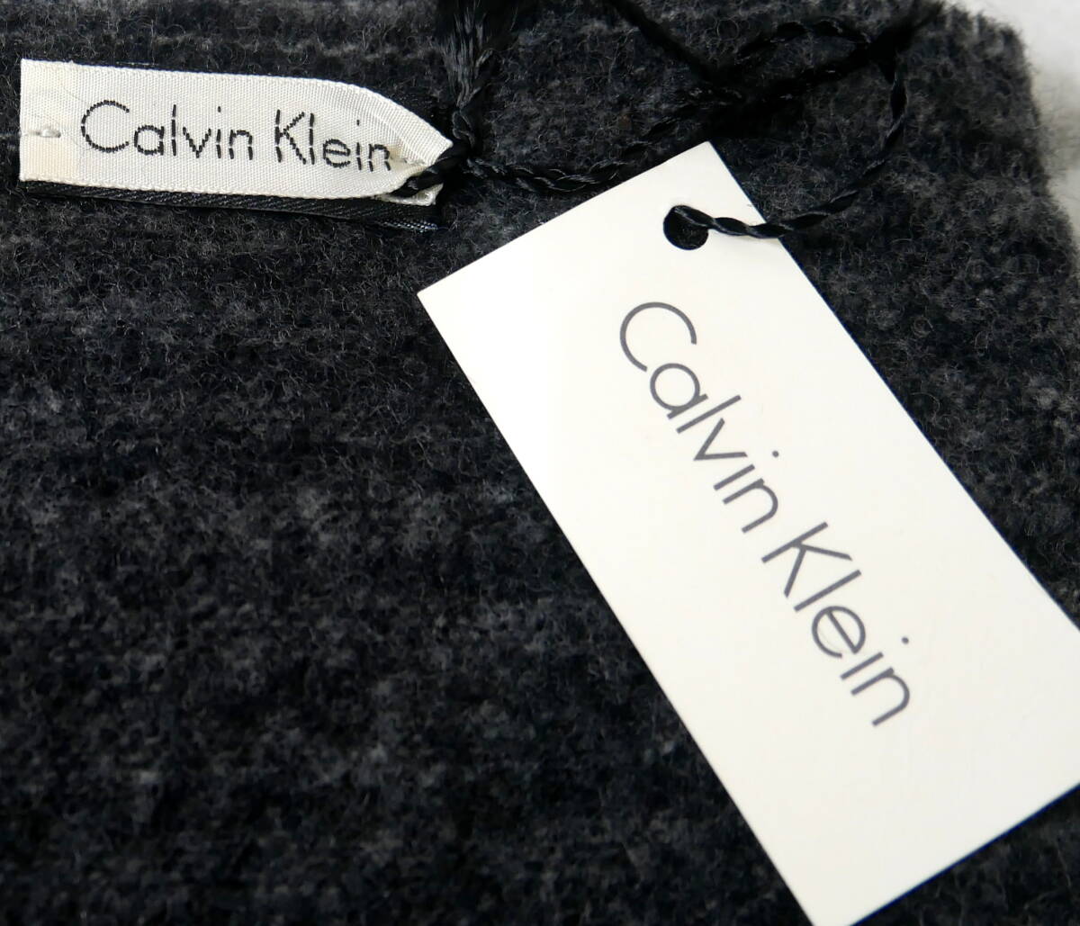 ▲(R604-B12)未使用 CK カルバンクライン CALVIN KLEIN マフラー メンズ ニット ストライプ_画像4