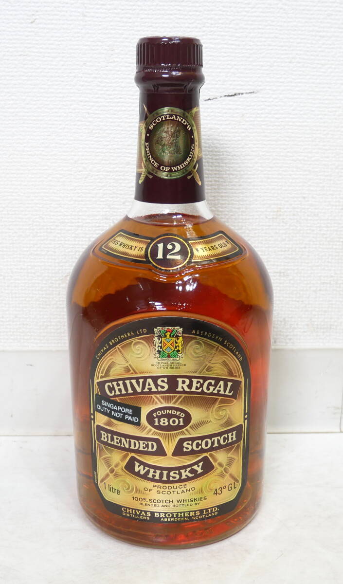 ▲(R604-B40)古酒 未開栓 CHIVAS REGAL シーバス リーガル ブレンド スコッチ ウイスキー 12年 1000ml 1L 43%_画像2