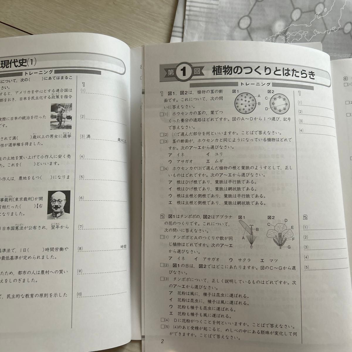 早稲田アカデミー　練成問題集　理科・社会小6上Ⅰ.Ⅱ 4冊セット