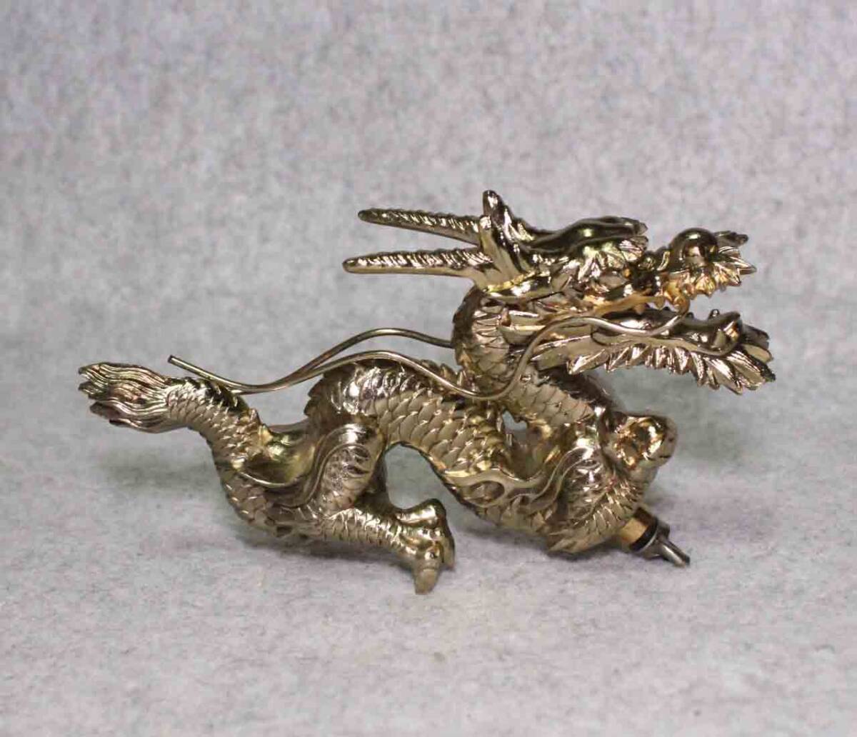 [tb105]龍　置物　竜　17cm 非鉄金属製　鎧 兜　飾り　ドラゴン　dragon_画像3