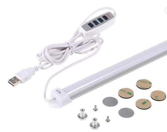 [ 送料無料 ]LED アルミバー ライト USB 給電 式 蛍光灯 52cm 調色調光機能付き_画像1