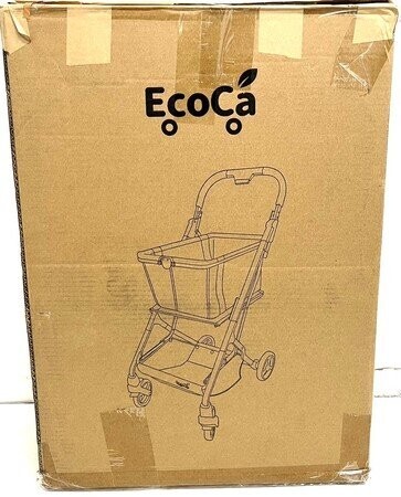 1円スタート 訳有 EcoCa エコカ ショッピングカート 買い物カート キャリーカート 軽量 4輪 折りたたみ コンパクト ブラック D01672の画像3