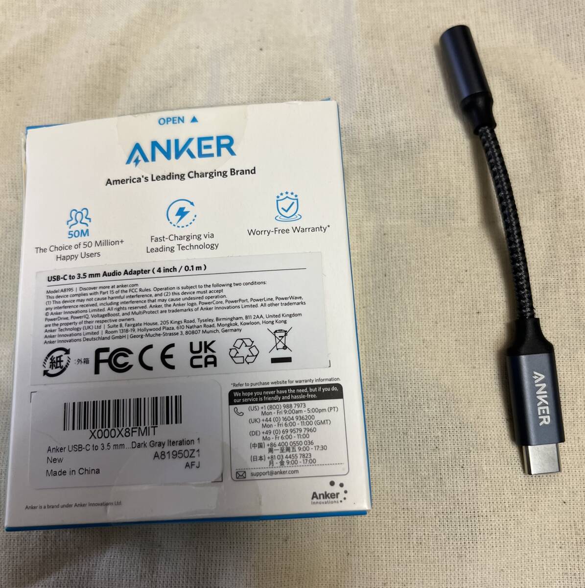 Anker USB-C ＆ 3.5 mm オーディオアダプタ ハイレゾ対応 高耐久 MacBook Air / Pro / iPad Pro / Android / Type-C 機器用_画像2