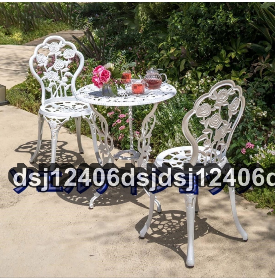 Новая рекомендация ★ Стул стул в саду стул на открытая мебель алюминиевая розовая садовая набор роза 60φ (розовая белока