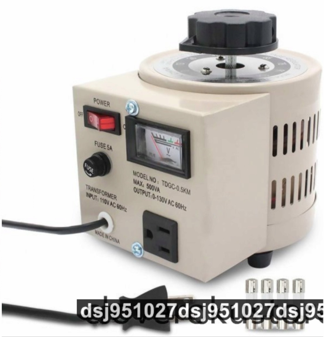 電圧調整器 昇圧器 昇圧機 変圧器 0~130V ポータブル 500VA 0.5KVA 単相2線 トランス 110V-130V 地域の電気製品を日本で使用_画像1