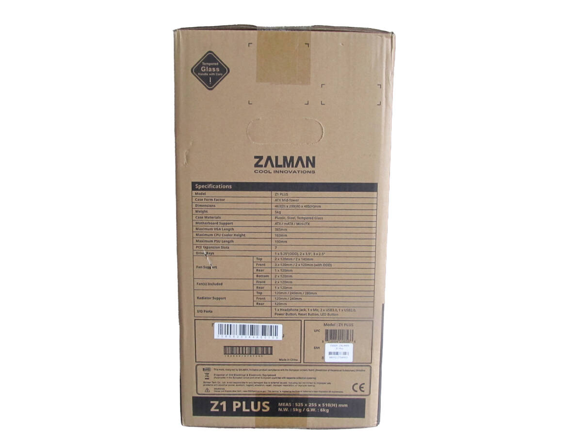 【未使用】PCケース ZALMAN Z1 Plus ミドルタワー 強化ガラス pcの画像4