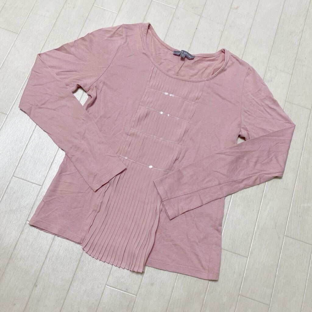 3909☆ LAURA ASHLEY ローラアシュレイ トップス 長袖Tシャツ カットソー レディース S ピンク_画像1