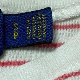 3919* POLO Ralph Lauren Polo Ralph Lauren tops short sleeves T-shirt casual S red border pattern 