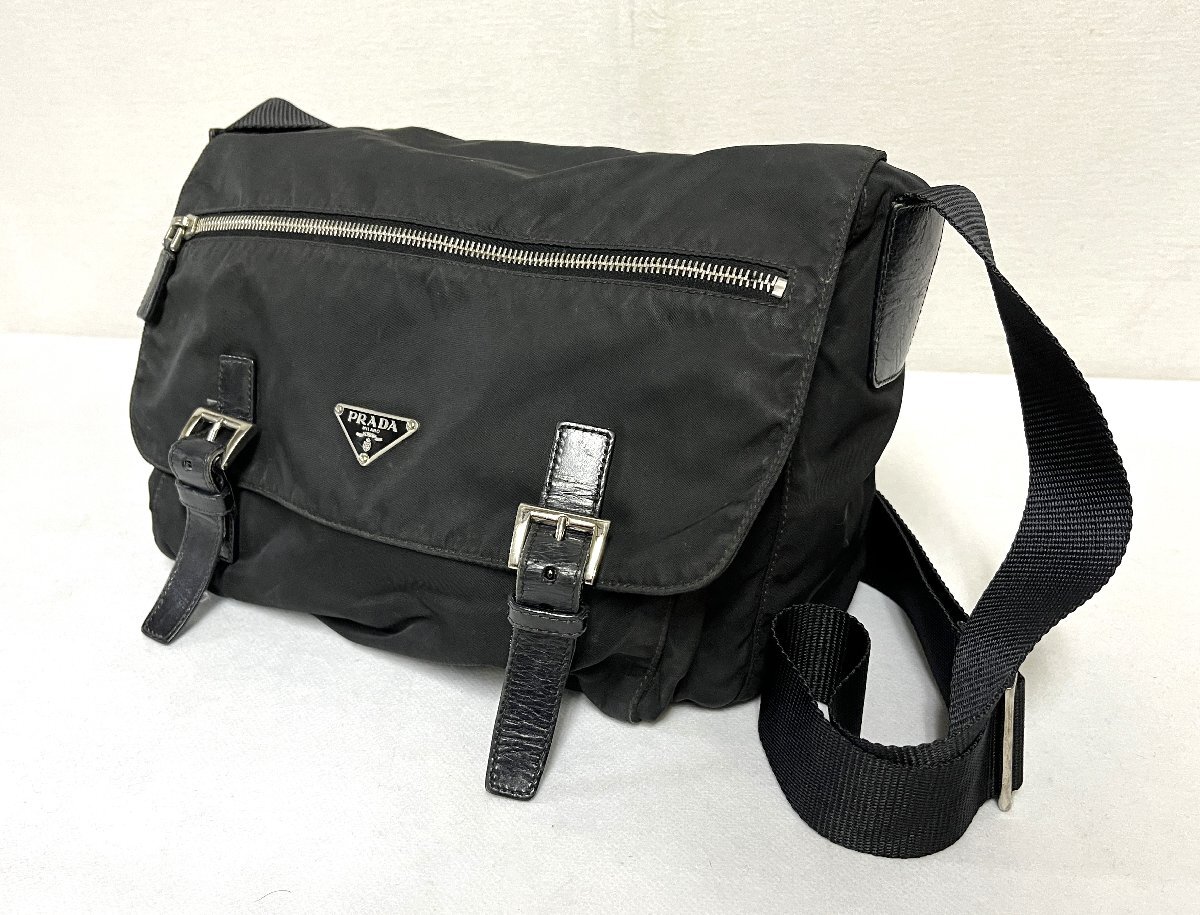 ▽PRADA プラダ ナイロン ショルダーバッグ メッセンジャーバッグ カビ臭あり 中古▽010973の画像1