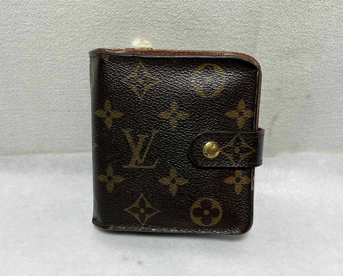 ▽Louis Vuitton ルイヴィトン コンパクトジップ 二つ折り財布 M61667 ジャンク▽011104_画像1