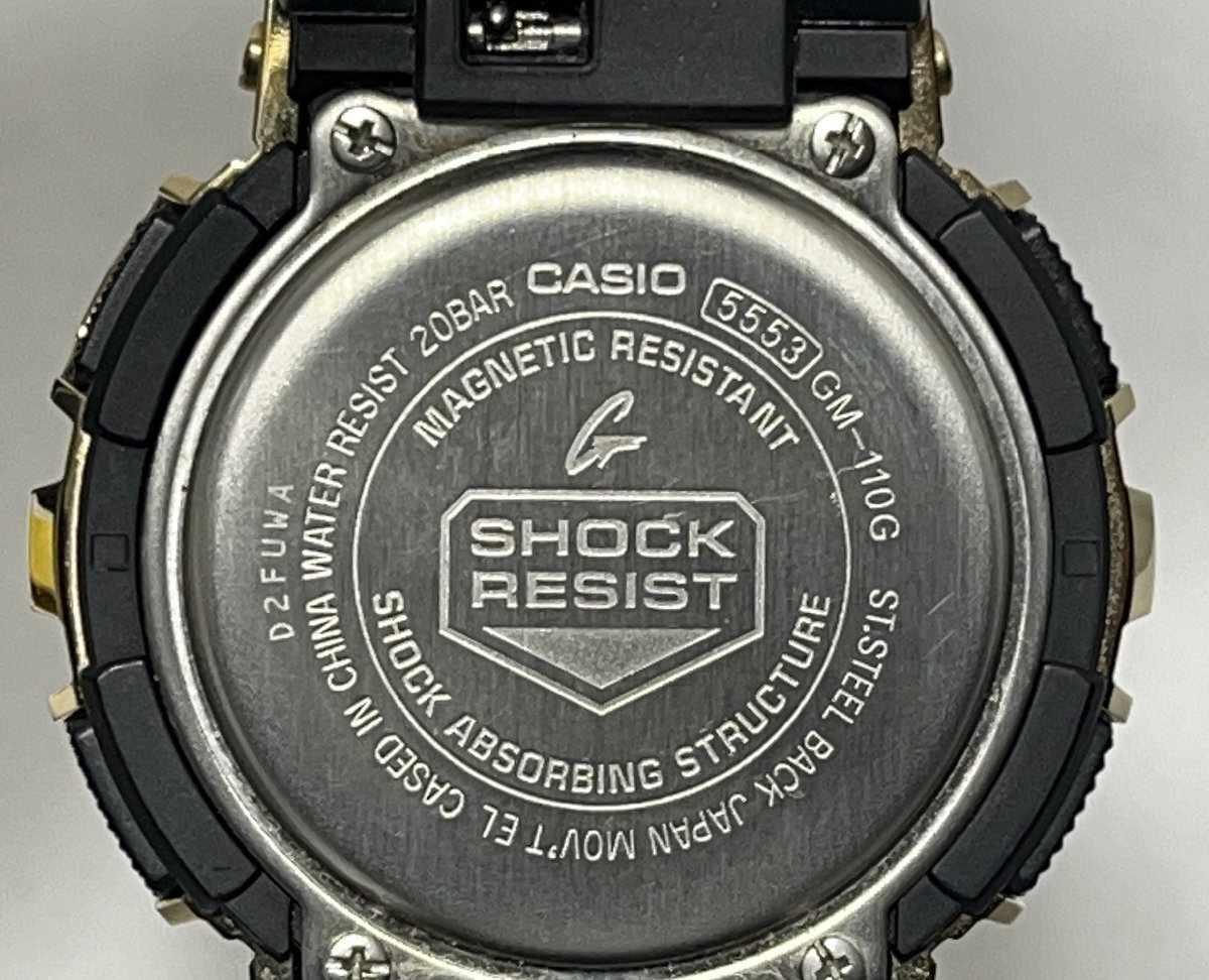 ▽CASIO カシオ G-SHOCK GM-110G 5553 クオーツ ブラックXゴールド 中古▽011185の画像8