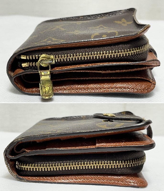 ▽Louis Vuitton ルイヴィトン コンパクトジップ 二つ折り財布 M61667 ジャンク▽011104_画像4