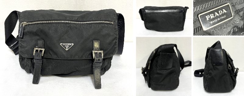 ▽PRADA プラダ ナイロン ショルダーバッグ メッセンジャーバッグ カビ臭あり 中古▽010973の画像3