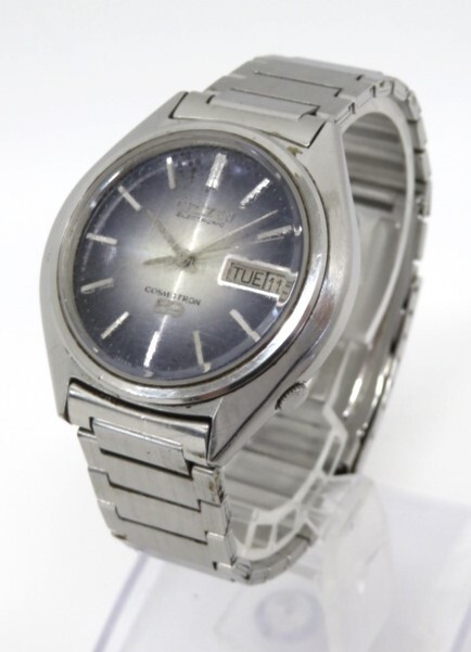 ♪hawi1601-1 165 CITIZEN シチズン COSMOTRON コスモトロン 4-790138 Y デイデイト 電磁テンプ 腕時計 メンズウォッチ 稼働_画像2