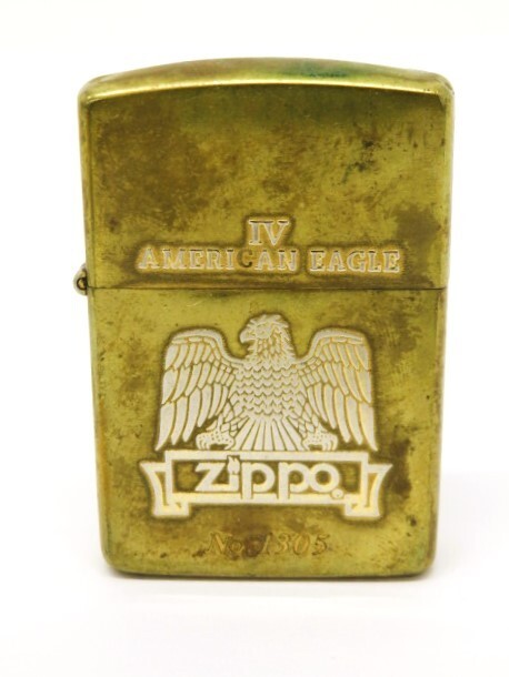 ♪hawi1585-2 134 ZIPPO ジッポライター IV American Eagle No.1305 オイルライター 喫煙具 火花ok