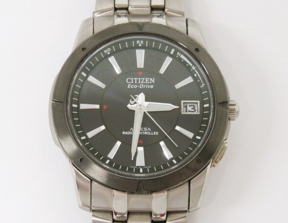 ♪hawi1592-1 926 CITIZEN シチズン Eco-Drive エコドライブ ATTESA アテッサ H110-T010156 電波ソーラー デイト メンズ 腕時計 不動_画像1