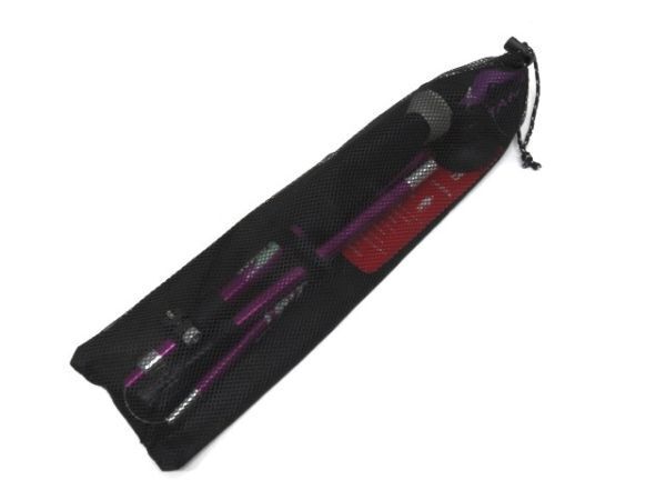 [ new goods / purple ] trekking stick trekking paul (pole) flexible type folding crutches high King Climber portable coarse tea 95-110cm